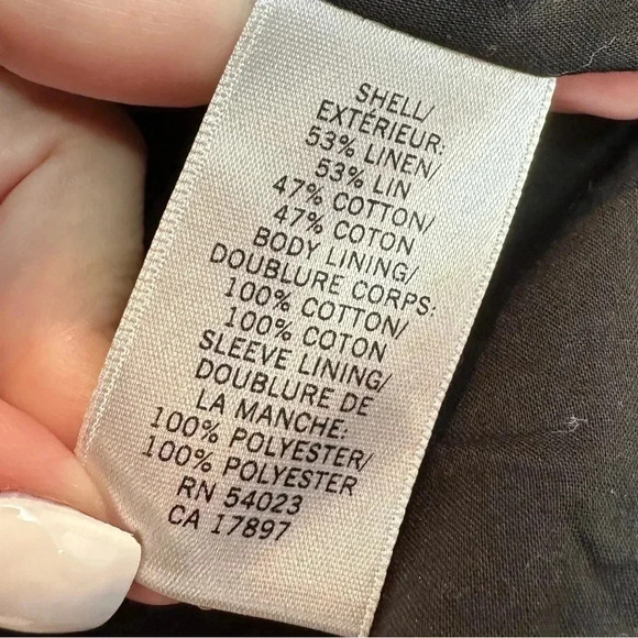 Banana Republic Grey Linen Blend Cropped Blazer Jacket Women’s Size 10 Medium M - Picture 10 of 12